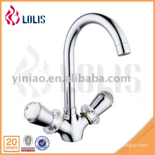Luxury kitchen ware double crystal handle water kitchen faucet tap